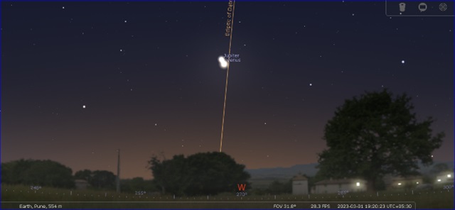 १ आणि २ मार्च २०२३ रोजी गुरु शुक्र युती – Jupiter Venus Conjunction