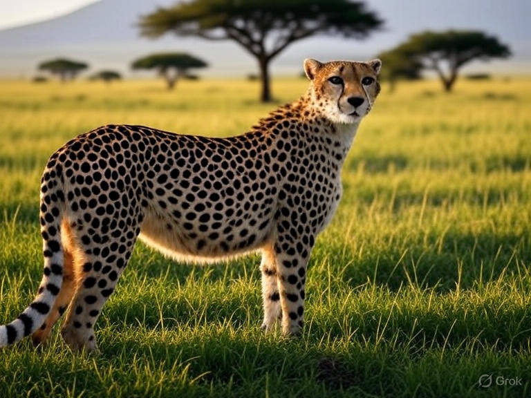 cheetah in banni grassland