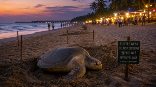 वाढत्या पर्यटनामुळे मोर्जिम बीचवरील ऑलिव्ह रिडले संकटात Tourism vs Conservation: Olive Ridley Turtles Face Survival Crisis in Goa