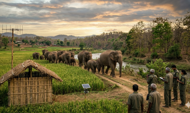 गडचिरोलीतील हत्तींच्या व्यवस्थापनाला वेग Farmers for Forests to Monitor Elephants in Gadchiroli