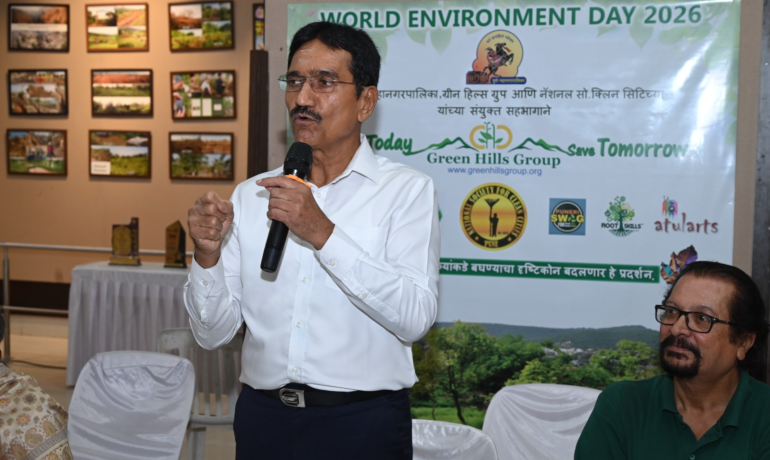 पाला पाचोळा कलात्मकता प्रदर्शनाचे उद्घाटन Green Hills Group – World Environment Day